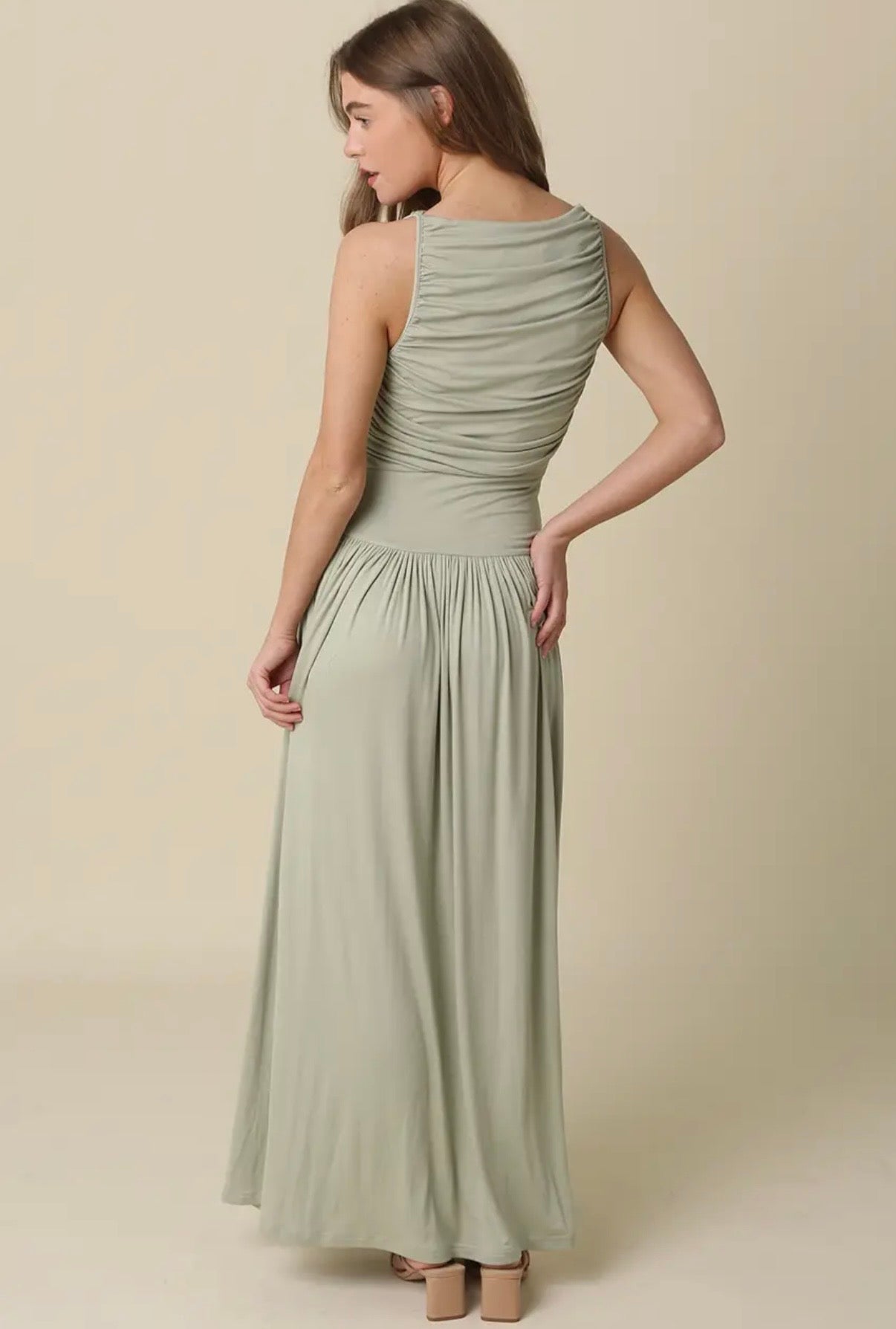M & L LEFT | Garden Sage Maxi Dress