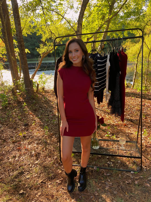 1 MEDIUM LEFT | Bren Mini Dress - Burgundy