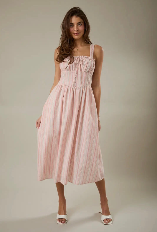 Pink Champagne Midi Dress