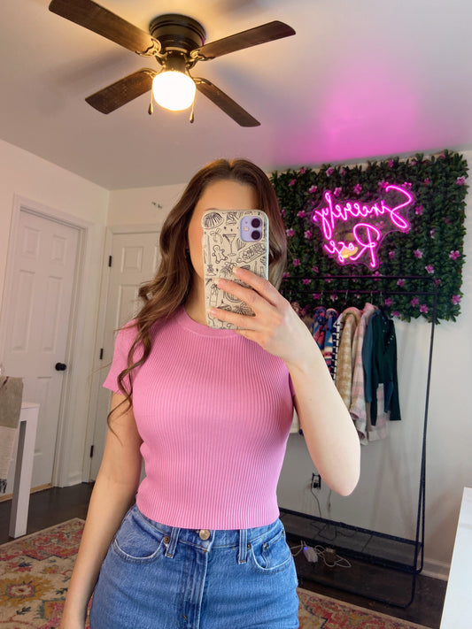 LARGE LEFT | Barbie Ribbed Crop Top