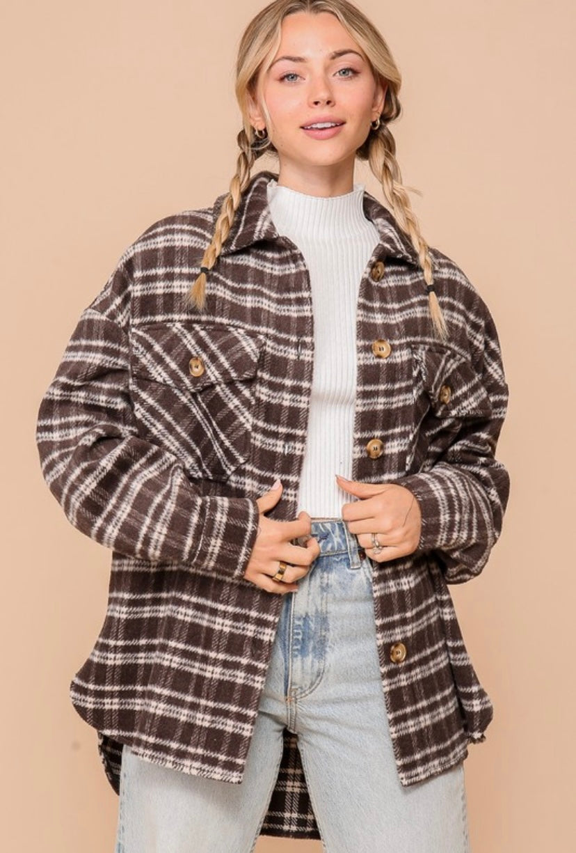 Fireside Shacket - Brown
