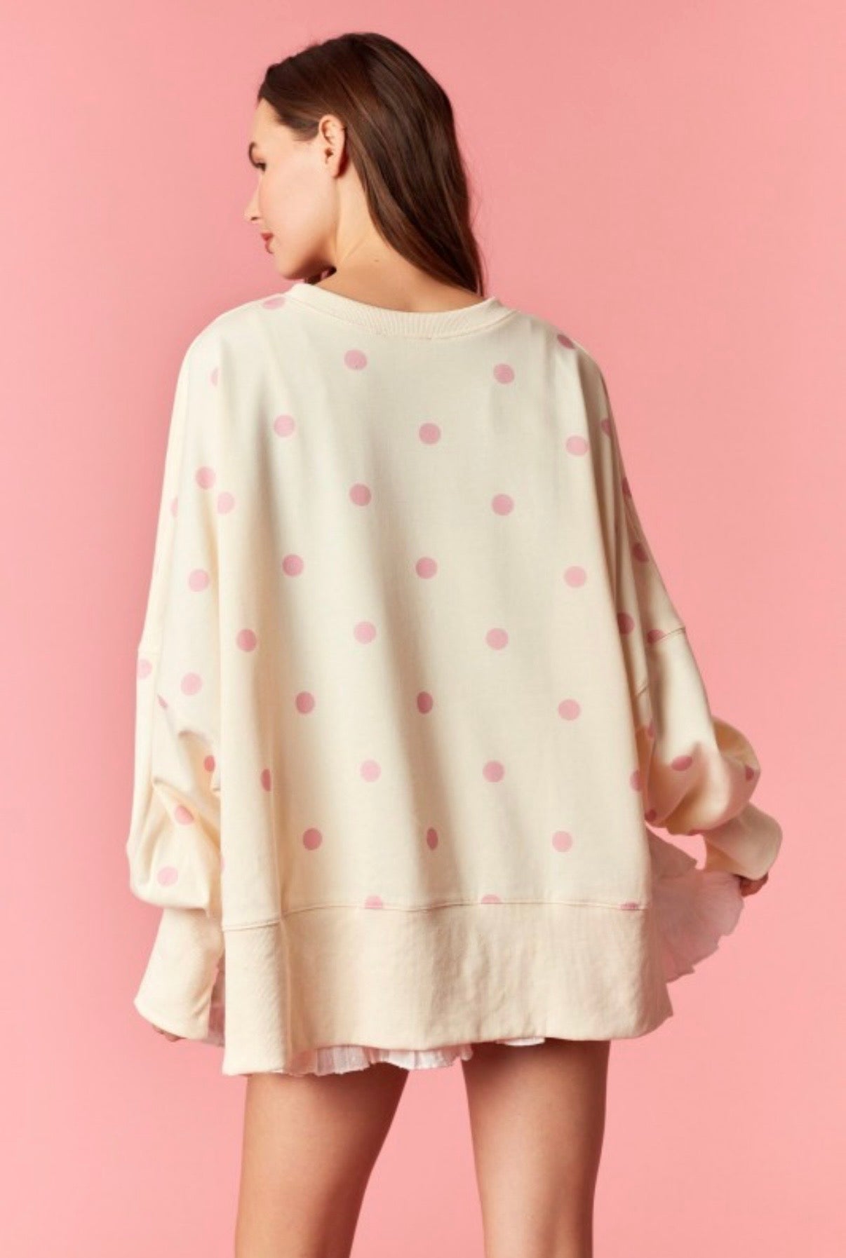 Polka Dot Oversized Sweatshirt