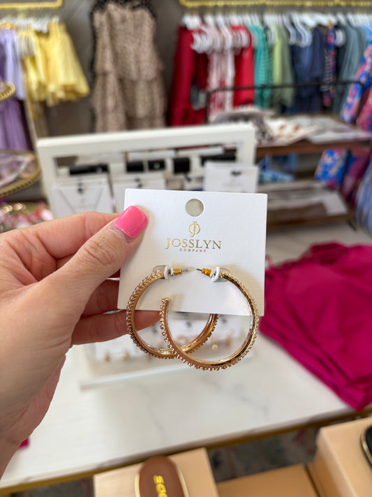 Pearl Pave Hoop Earrings