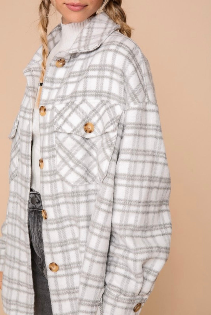 Fireside Shacket - Grey