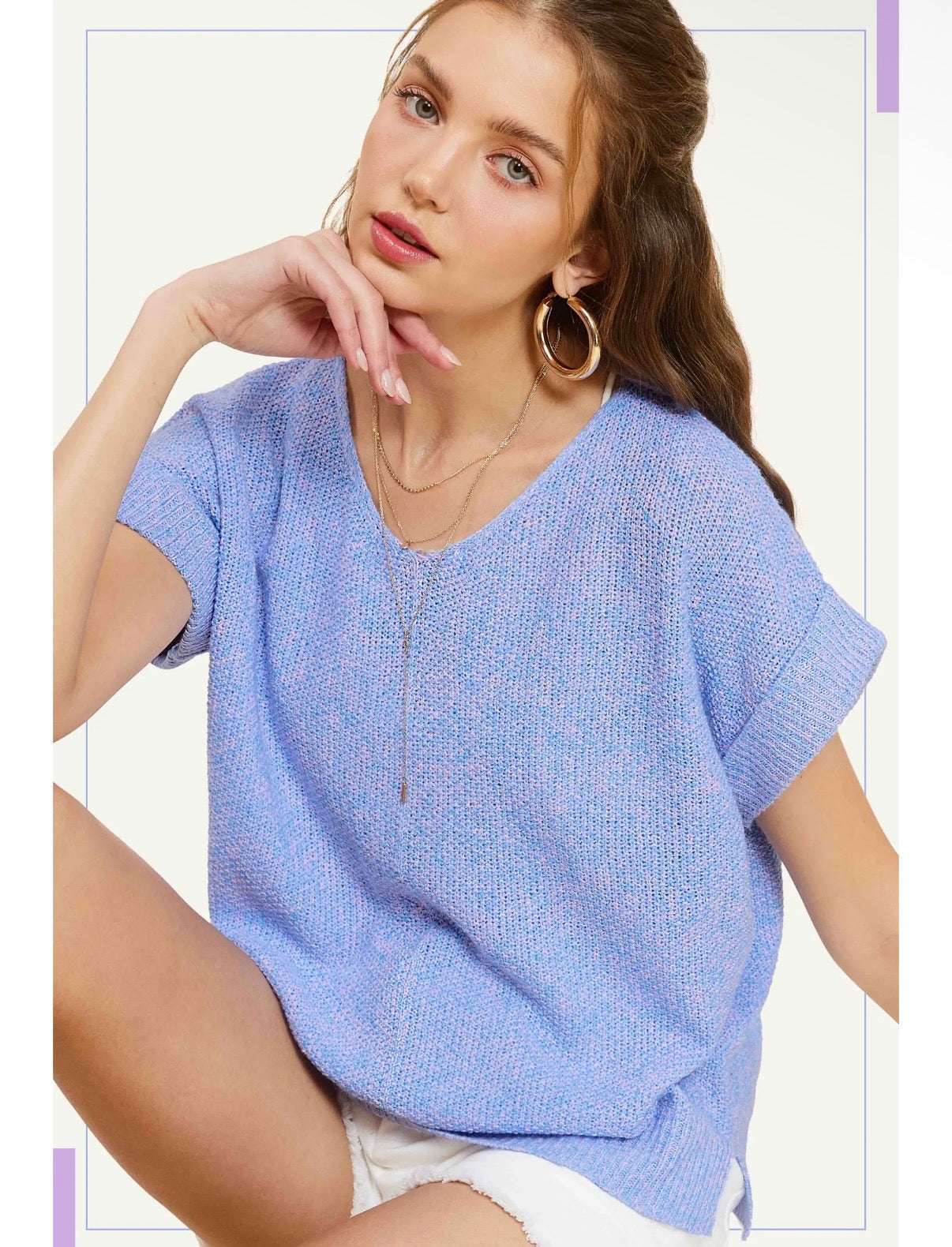 Evie Sweater Top - Periwinkle