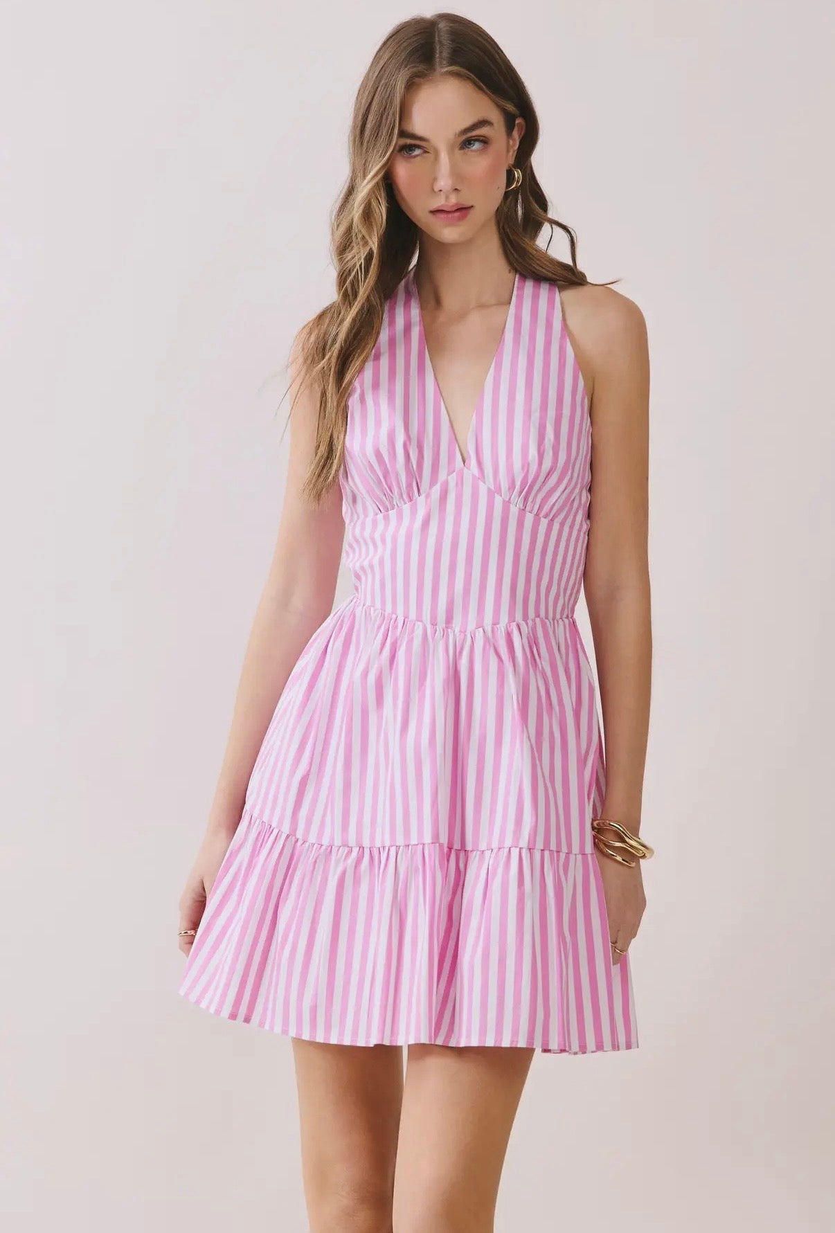 Seaside Halter Dress - Pink