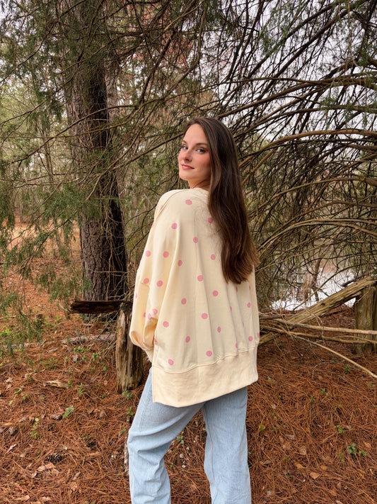 Polka Dot Oversized Sweatshirt