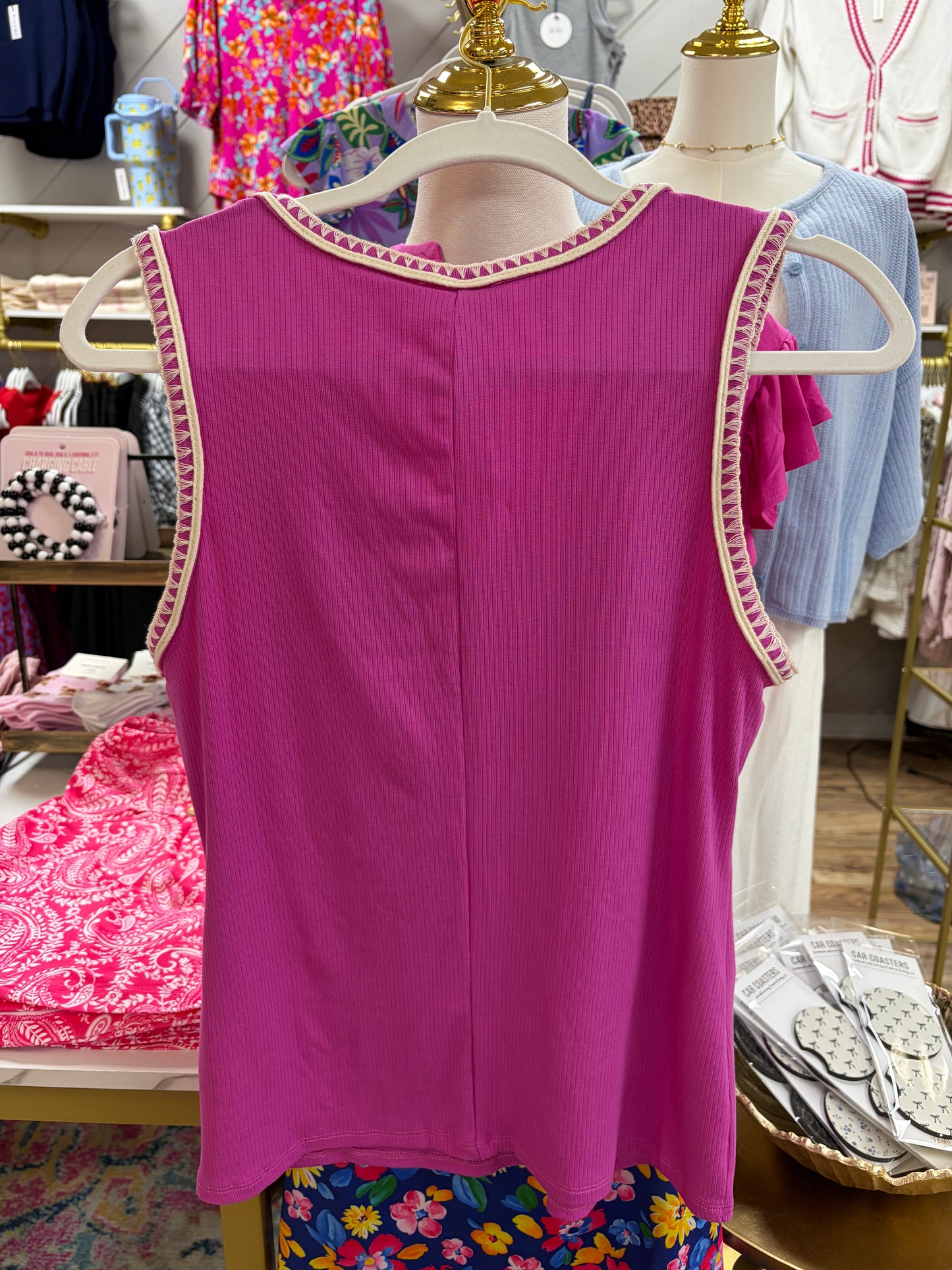 1 MEDIUM LEFT | Magenta Glow Tank Top