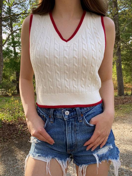 XS & L LEFT | Callie Cable Sweater Top