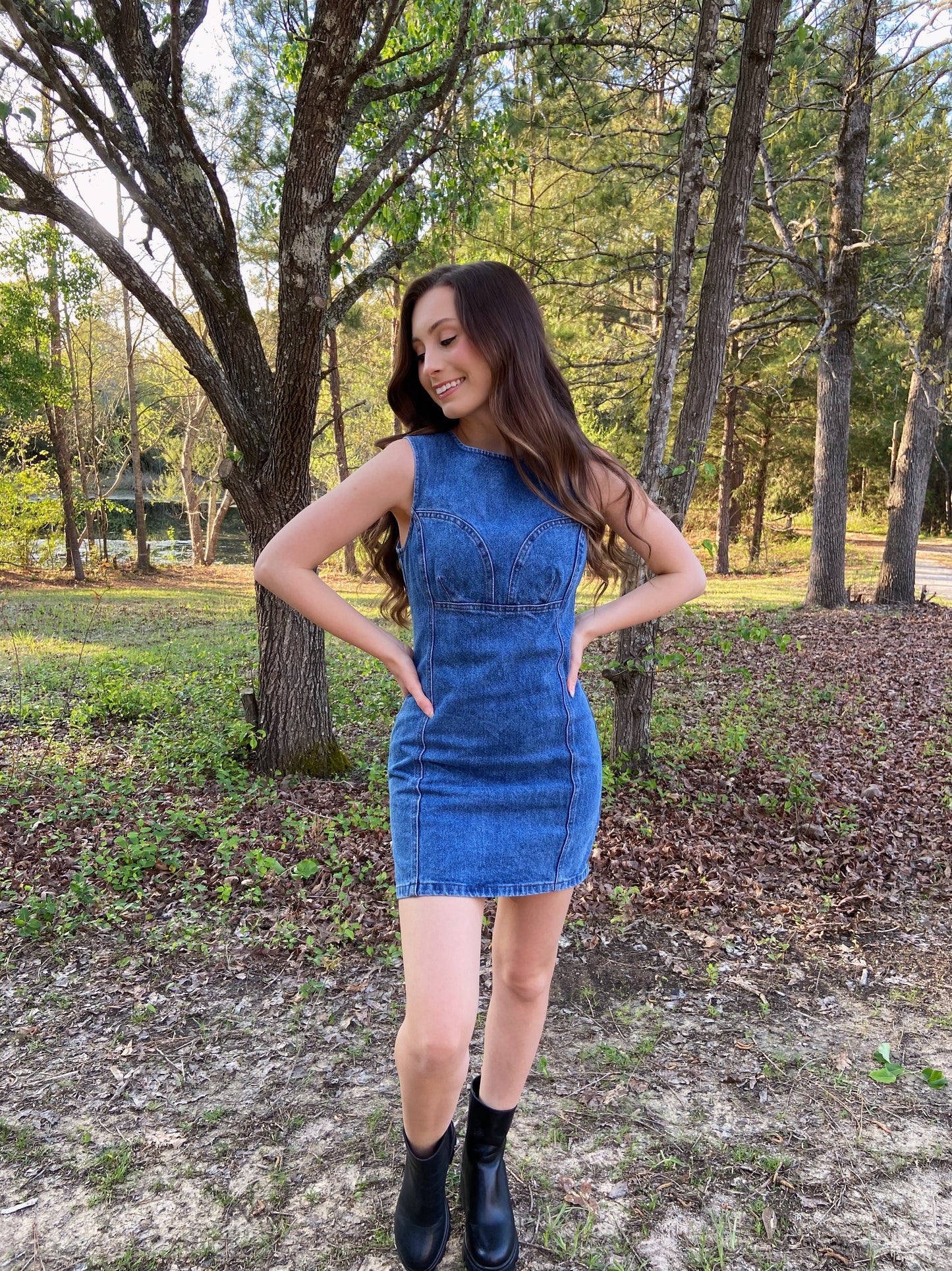 XS LEFT | Dani Denim Mini Dress