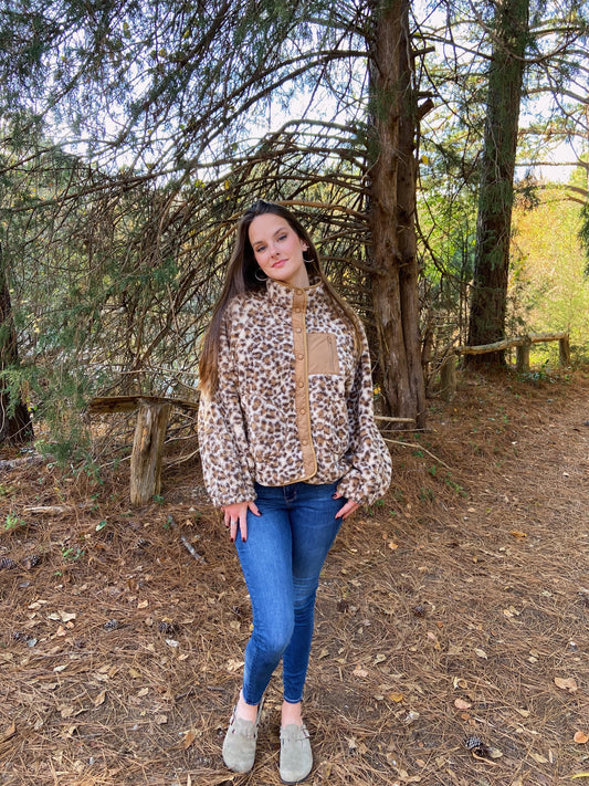 Leopard Fleece Jacket