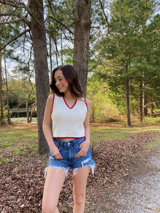 XS & L LEFT | Callie Cable Sweater Top