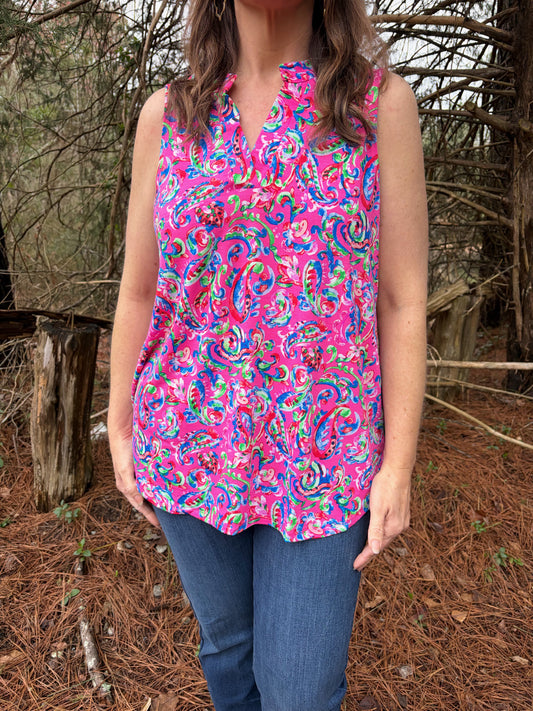 M & L LEFT | Liz Vibrant Pink Tank