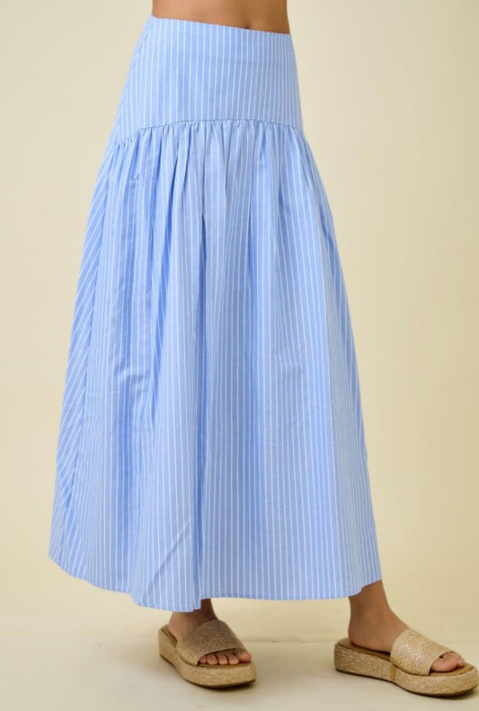 S & M LEFT | Calista Maxi Skirt - Blue