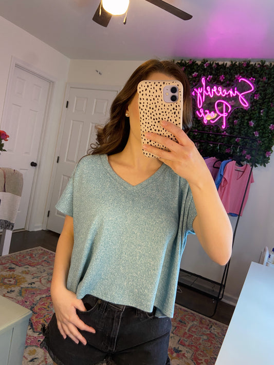 LARGE LEFT | Miley Tee - Dusty Teal