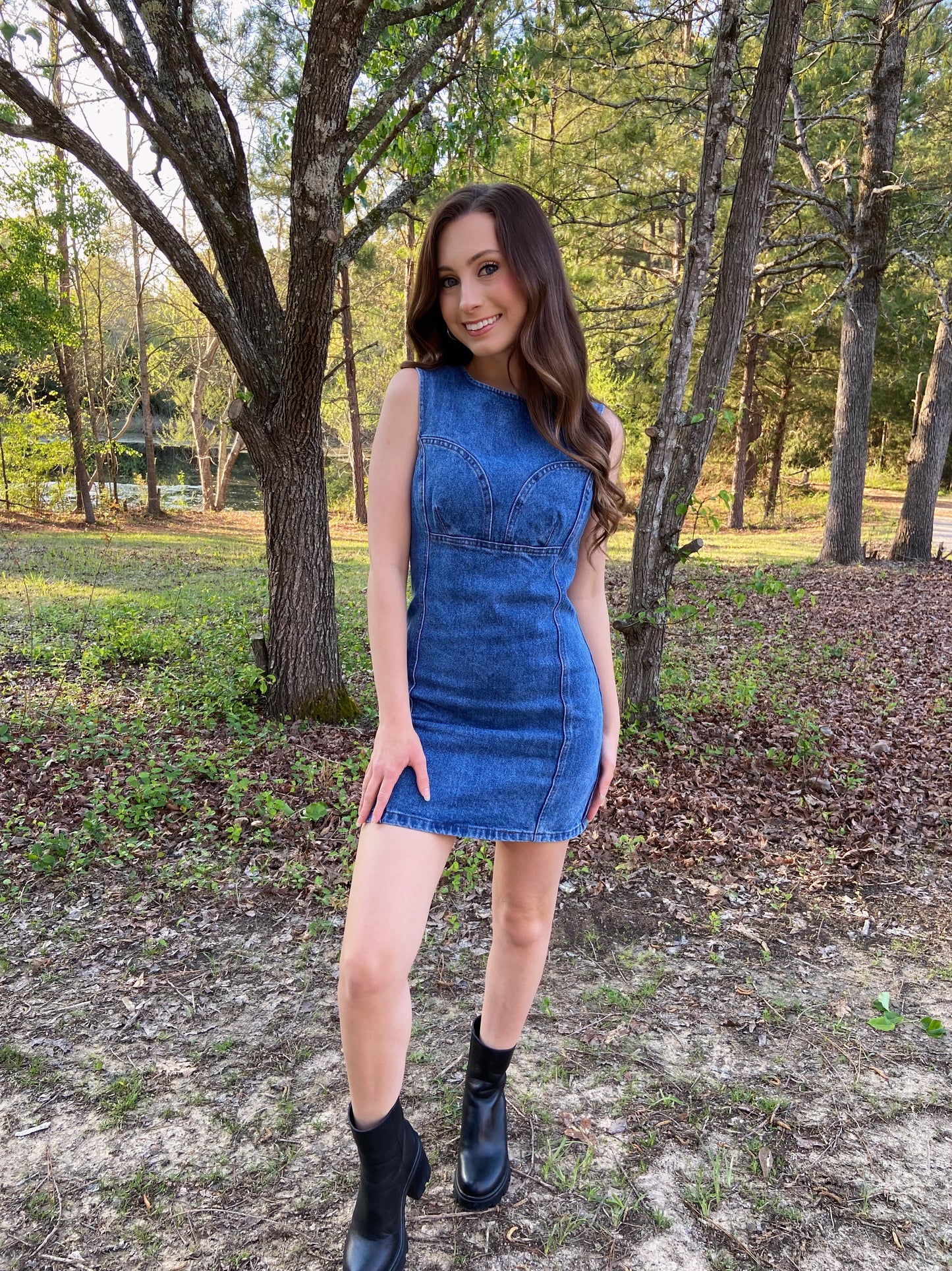 XS LEFT | Dani Denim Mini Dress