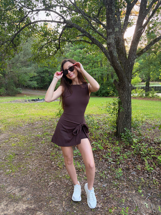 Off Duty Athletic Dress - Brown