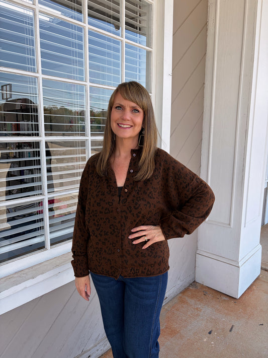 Leopard Button Down Cardigan