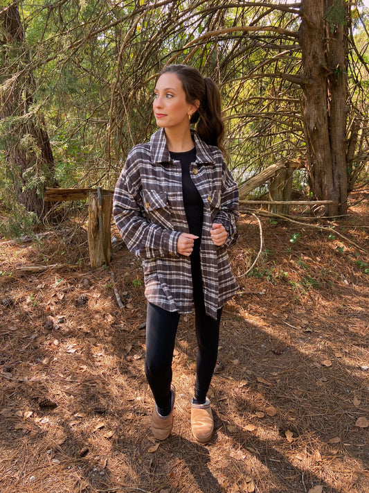 Fireside Shacket - Brown