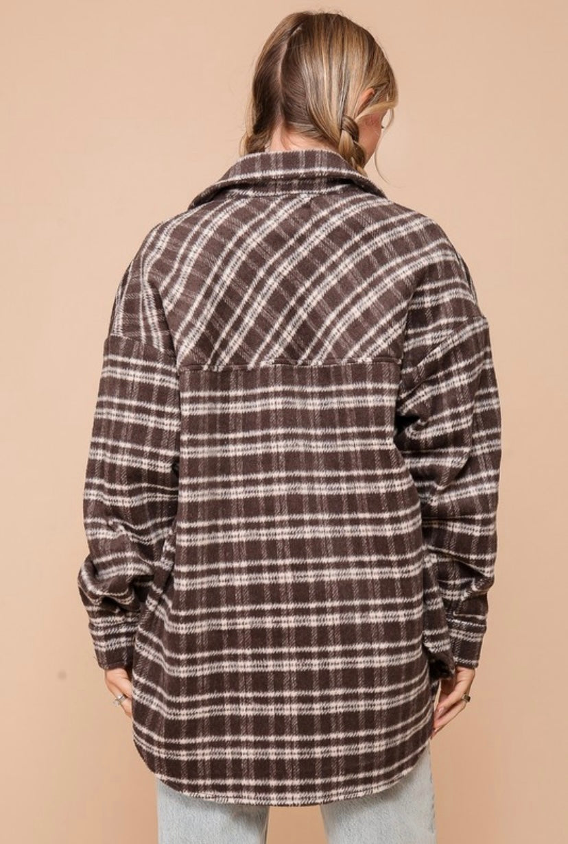 Fireside Shacket - Brown