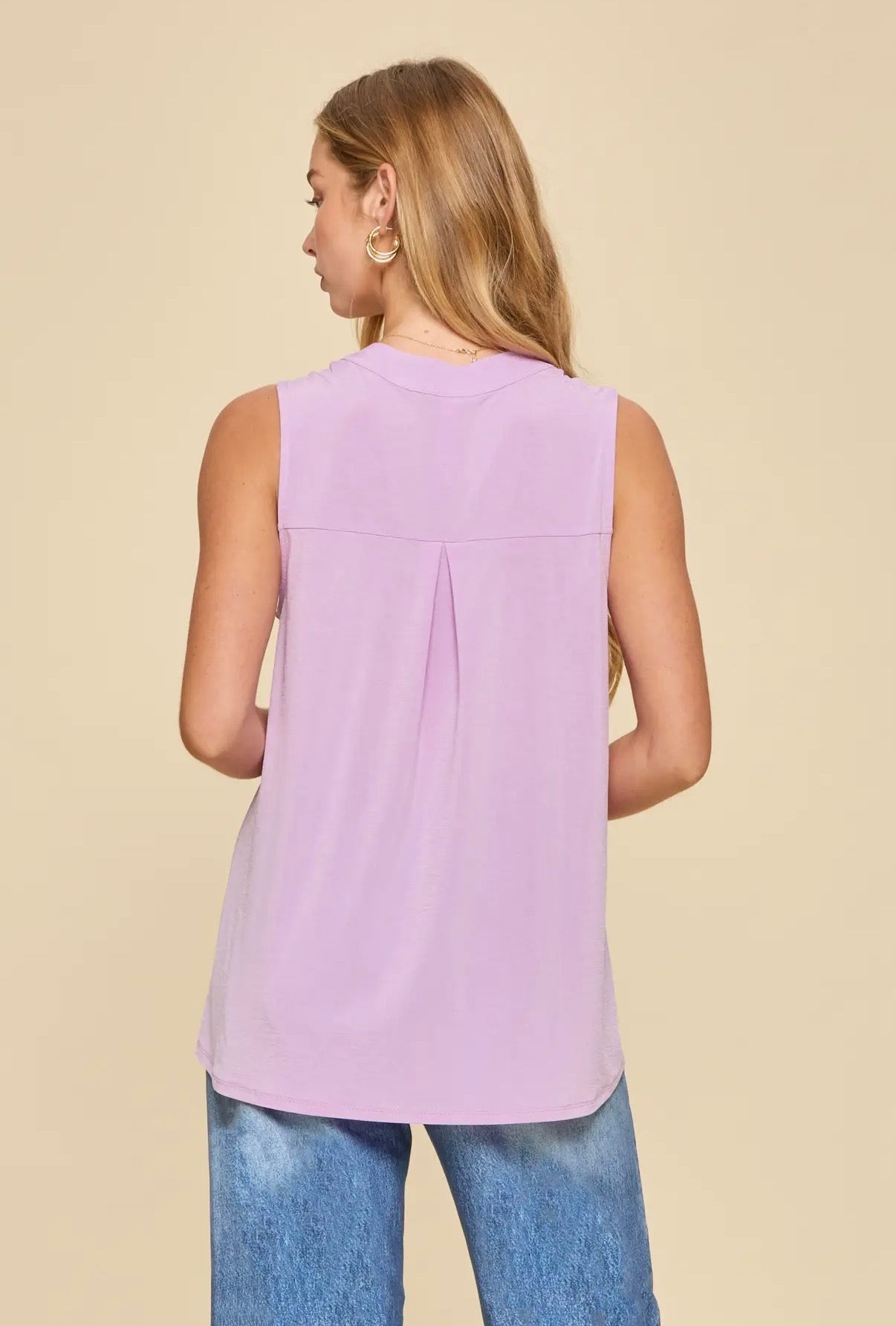 Lizzy Collar Tank - Orchid Bloom