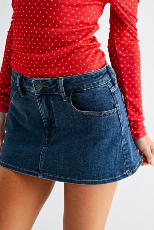 MEDIUM LEFT | Parker Denim Skort