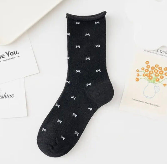 Bow Socks - Black