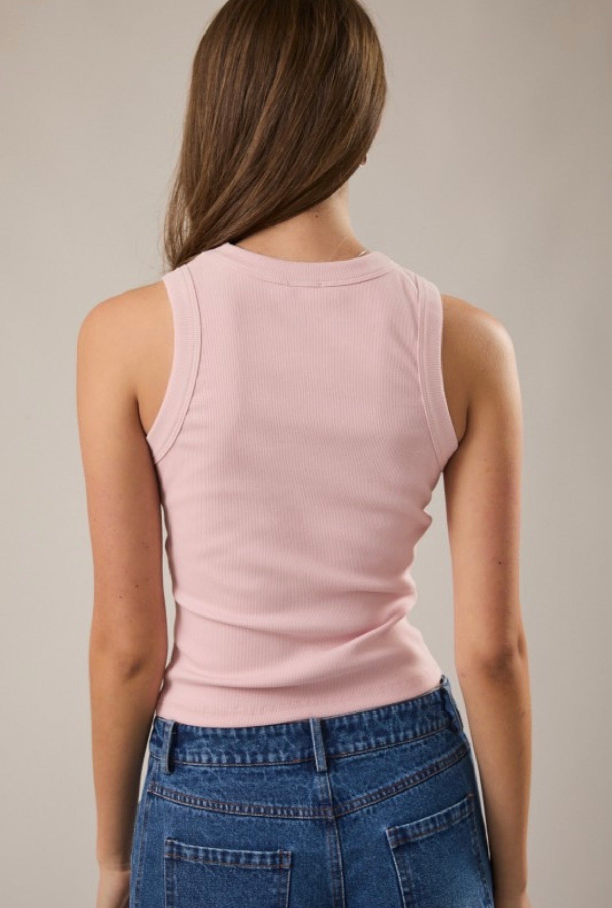 M & L LEFT | Everyday Ribbed Tank - Pink