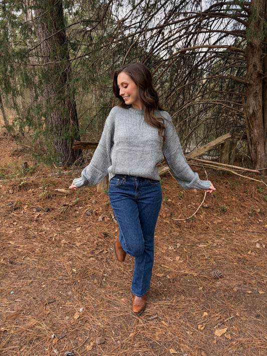 Heather Grey Knit Sweater