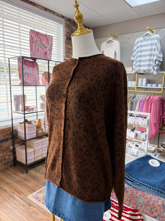 Leopard Button Down Cardigan
