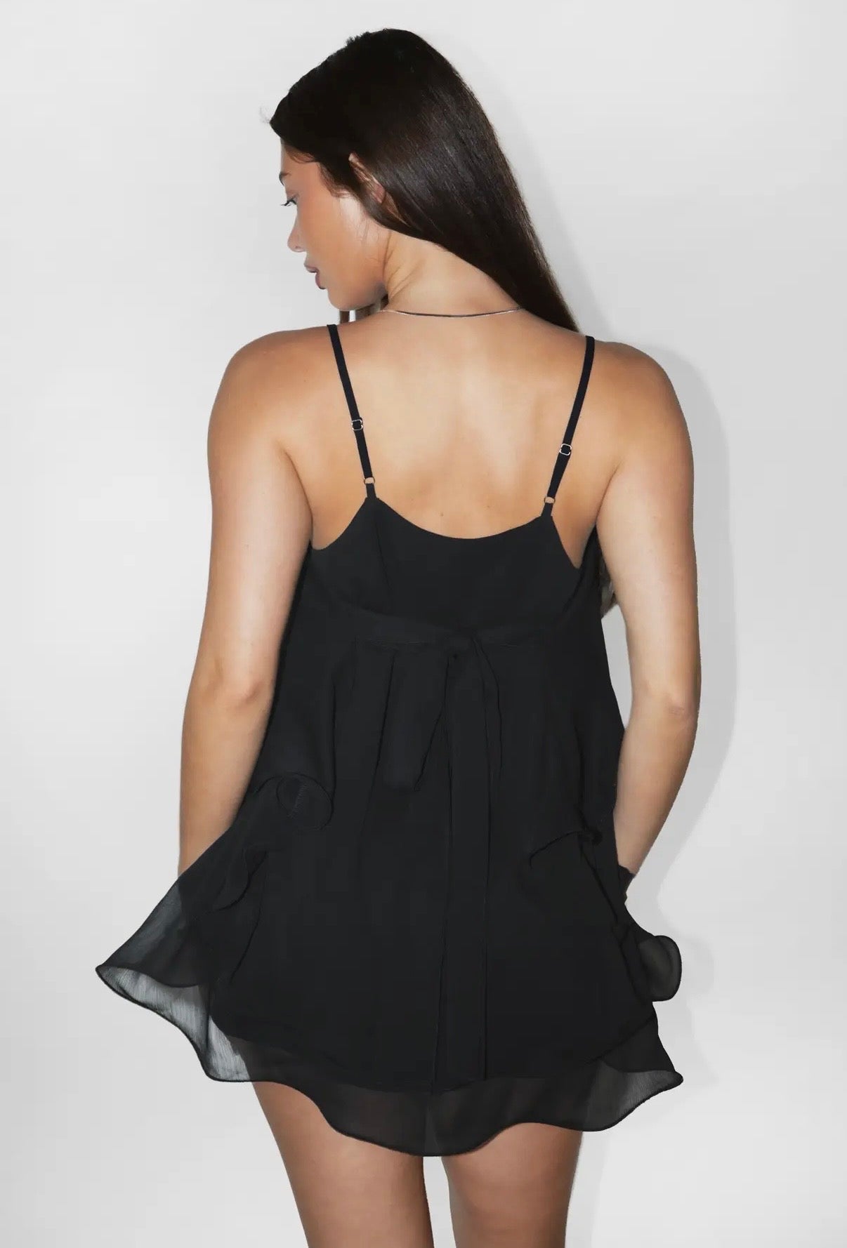 Heartbreaker Ruffle Top - Black
