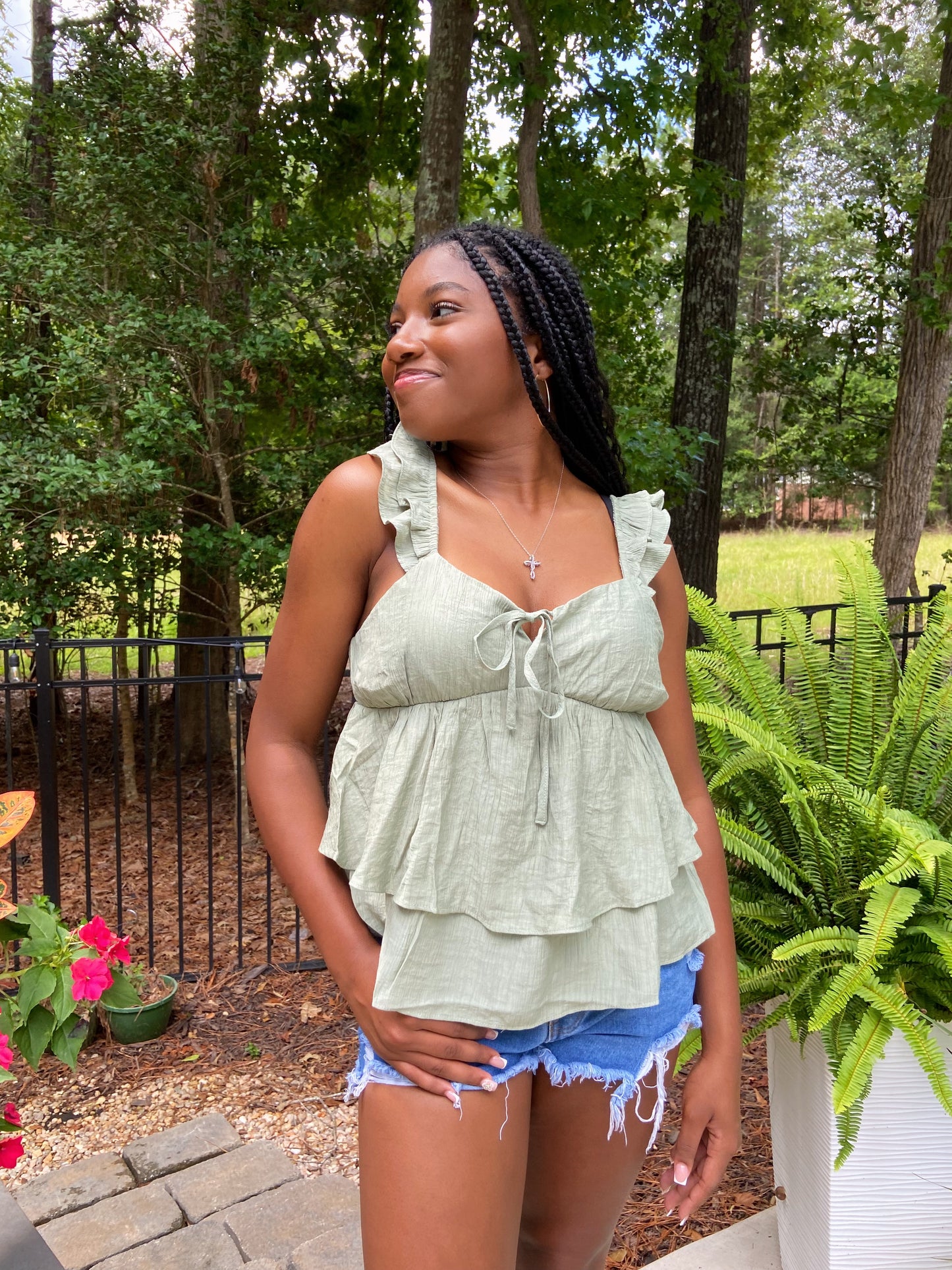 M & L LEFT | Karli Blouse - Sage