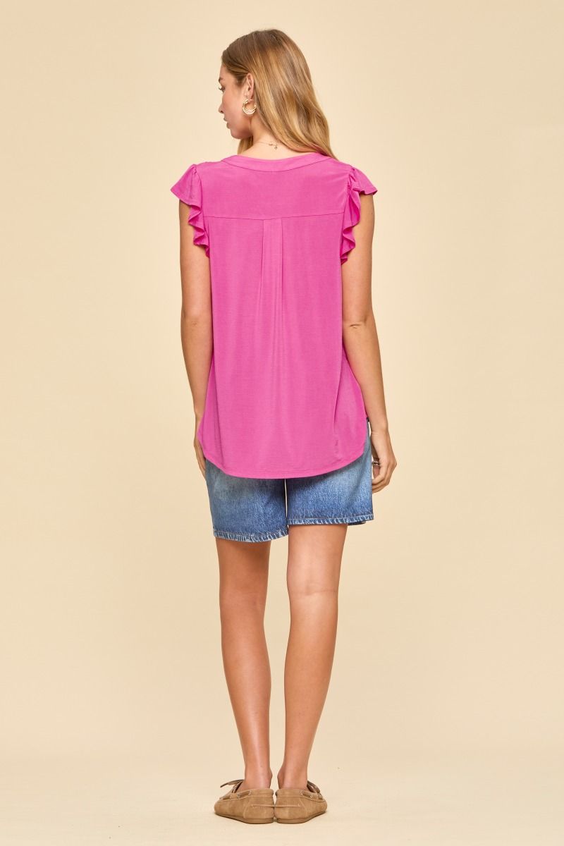 1 MEDIUM LEFT | Lizzy Flutter Top - Pink