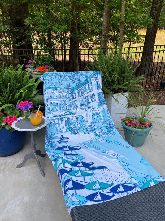 Santorini Shores Microfiber Beach Towel