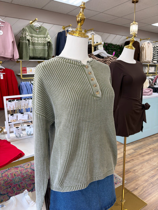 Olive Henley Sweater