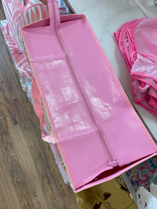 Pink & Palm Tote Bag