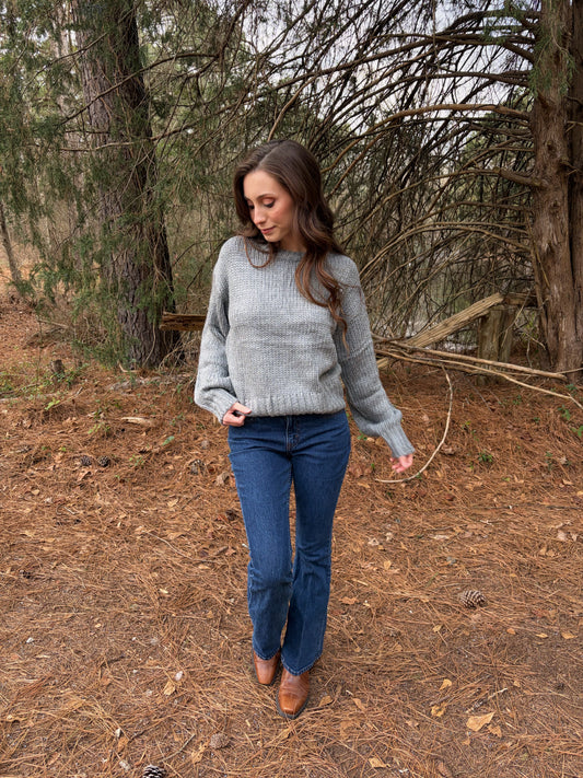 Heather Grey Knit Sweater