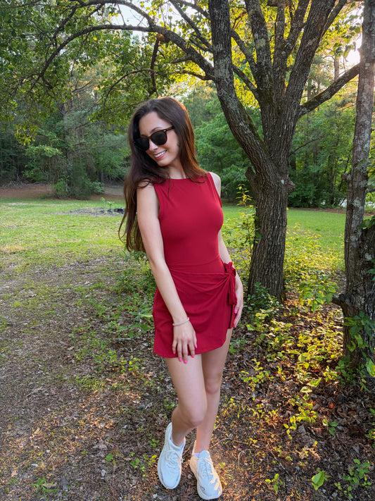 Off Duty Athletic Dress - Red