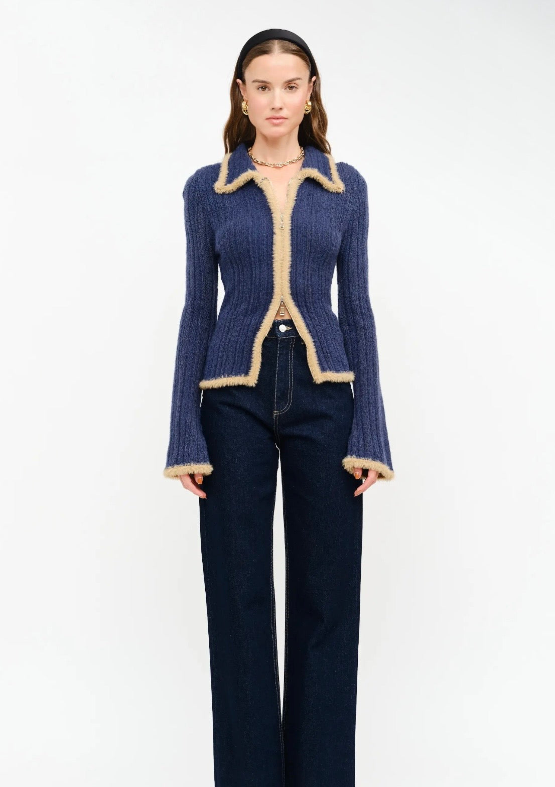 Holland Zip Sweater - Navy