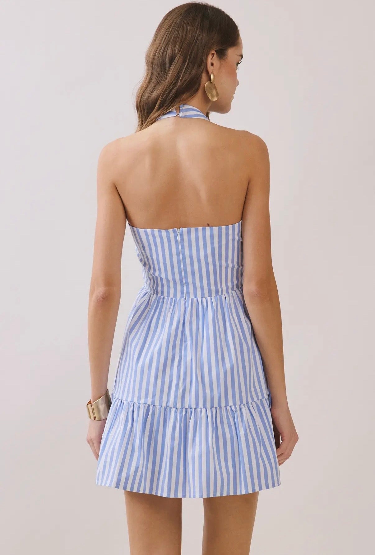 Seaside Halter Dress - Blue