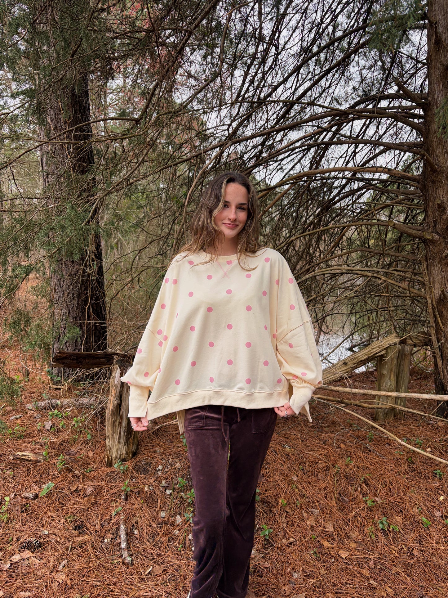 Polka Dot Oversized Sweatshirt