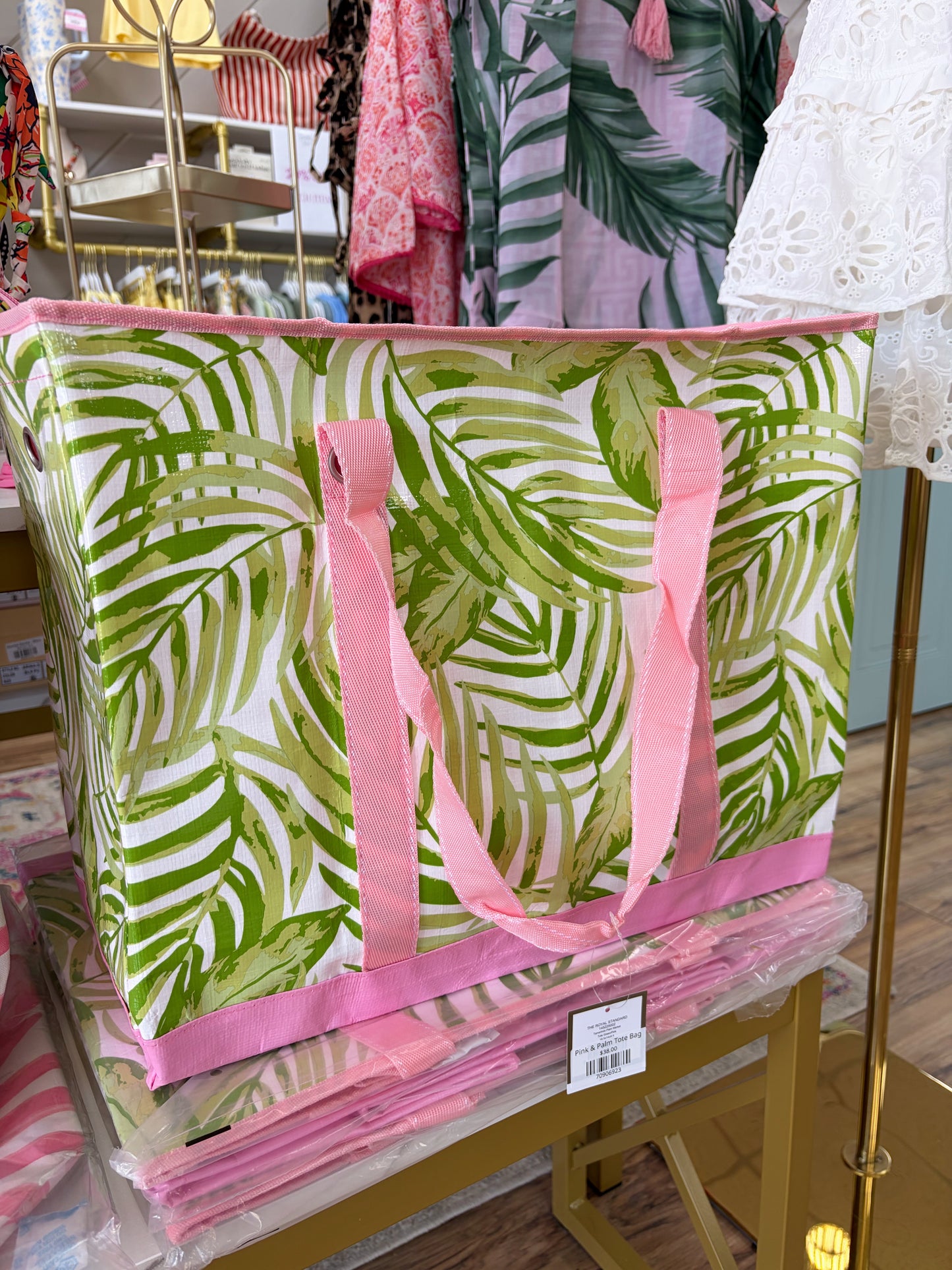 Pink & Palm Tote Bag