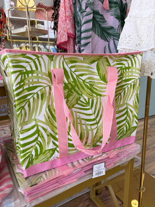Pink & Palm Tote Bag