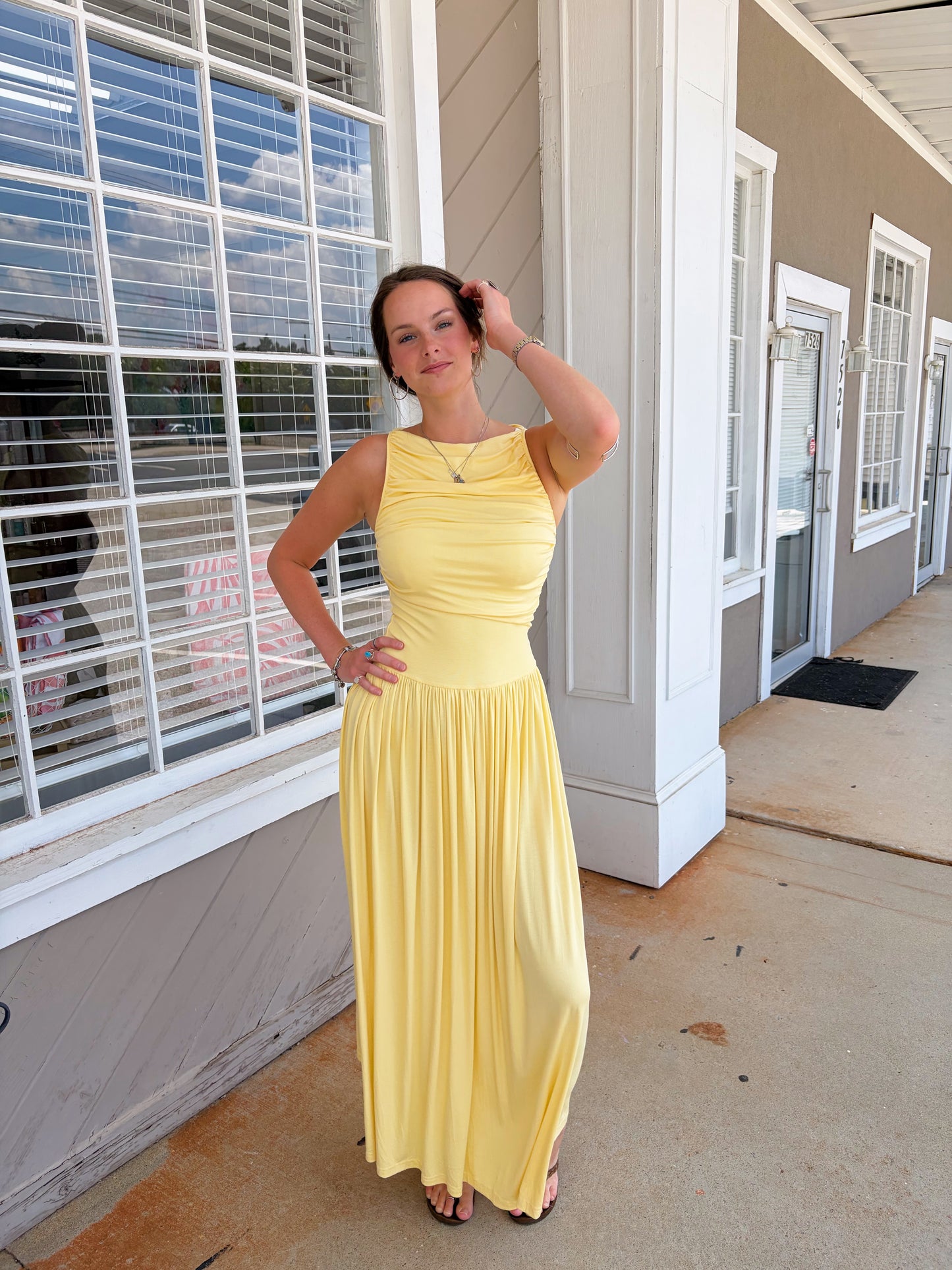 M & L LEFT | Butter Yellow Maxi Dress