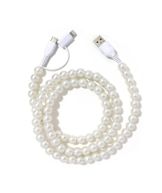 1 LEFT | Pearl Beaded Dual Fast Charging Cable