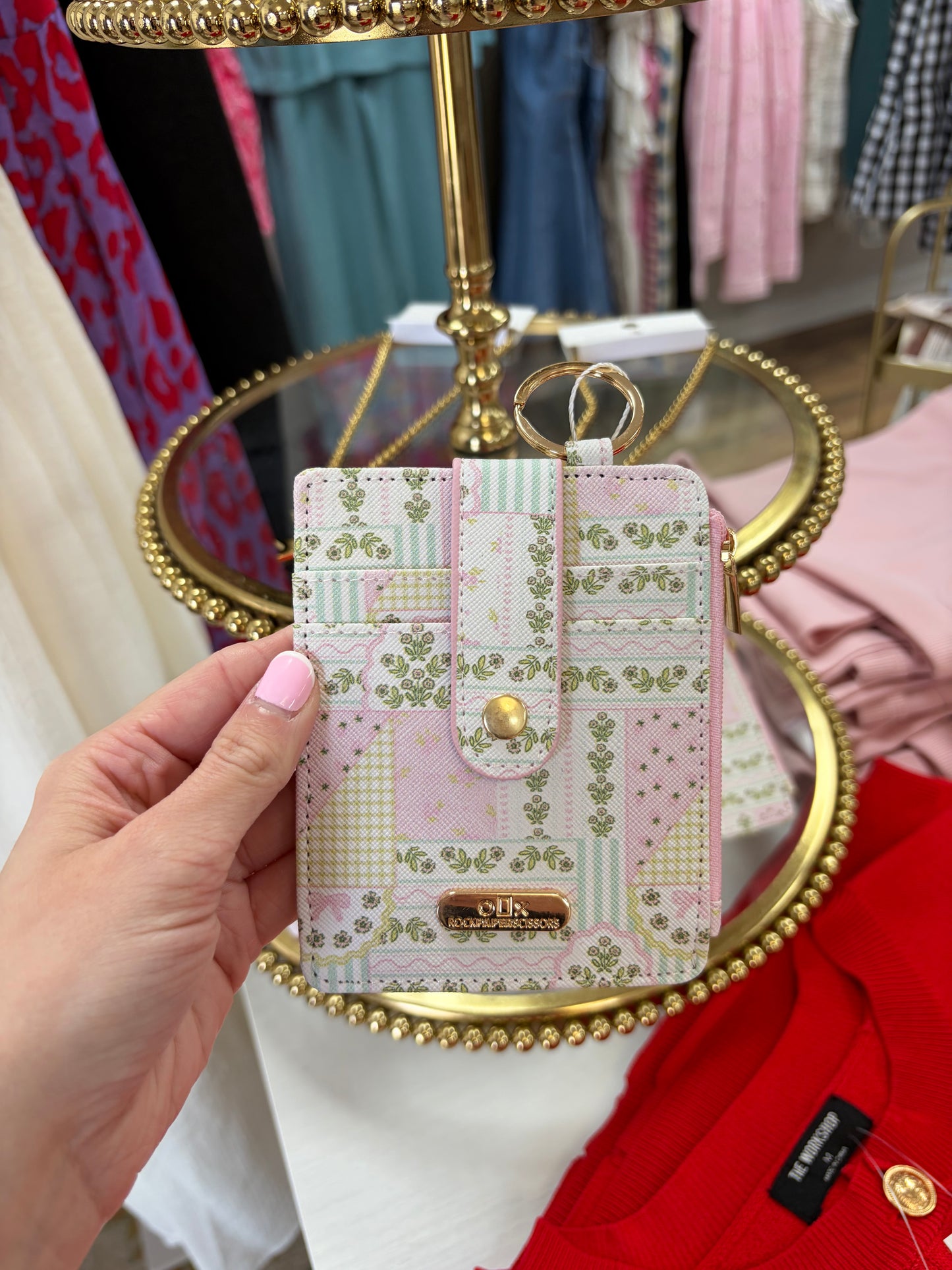 Patchwork Floral Key-Chain Wallet