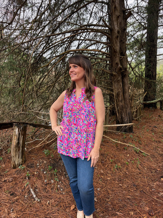 M & L LEFT | Liz Vibrant Pink Tank