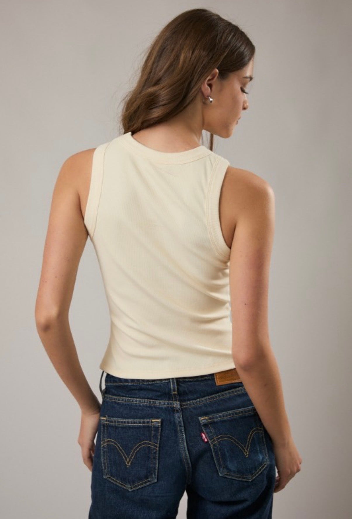 Everyday Ribbed Tank - Light Yellow/Cream