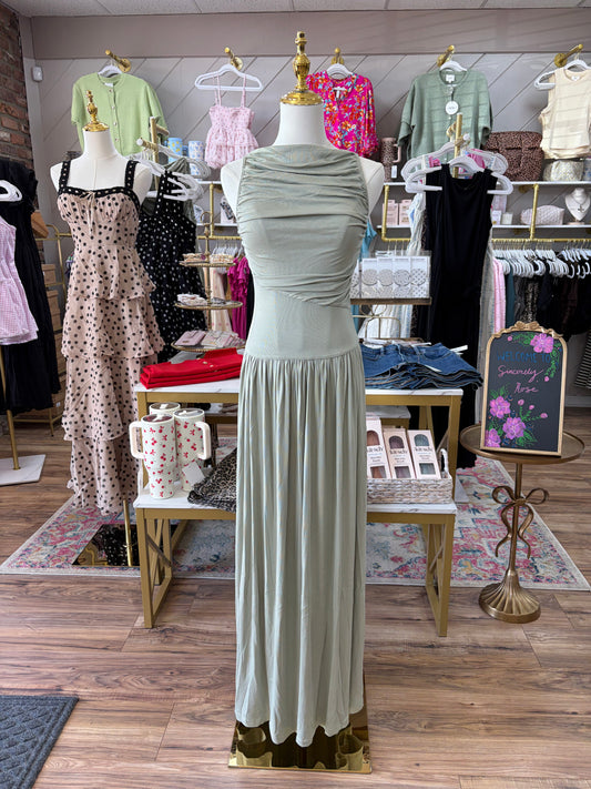 M & L LEFT | Garden Sage Maxi Dress