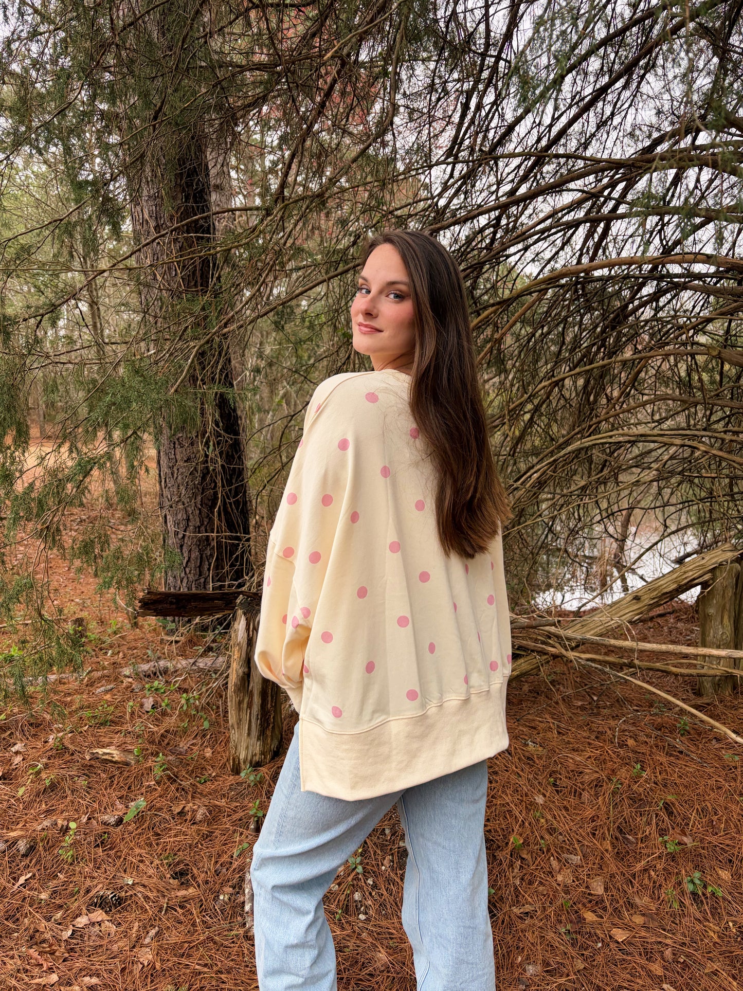 Polka Dot Oversized Sweatshirt